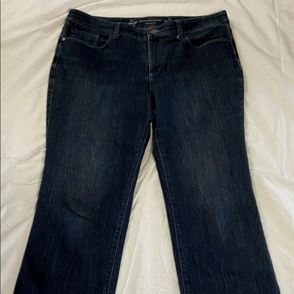 CHRISTOPHER & BANKS MODERN FIT DARK BLUE 14SHORT